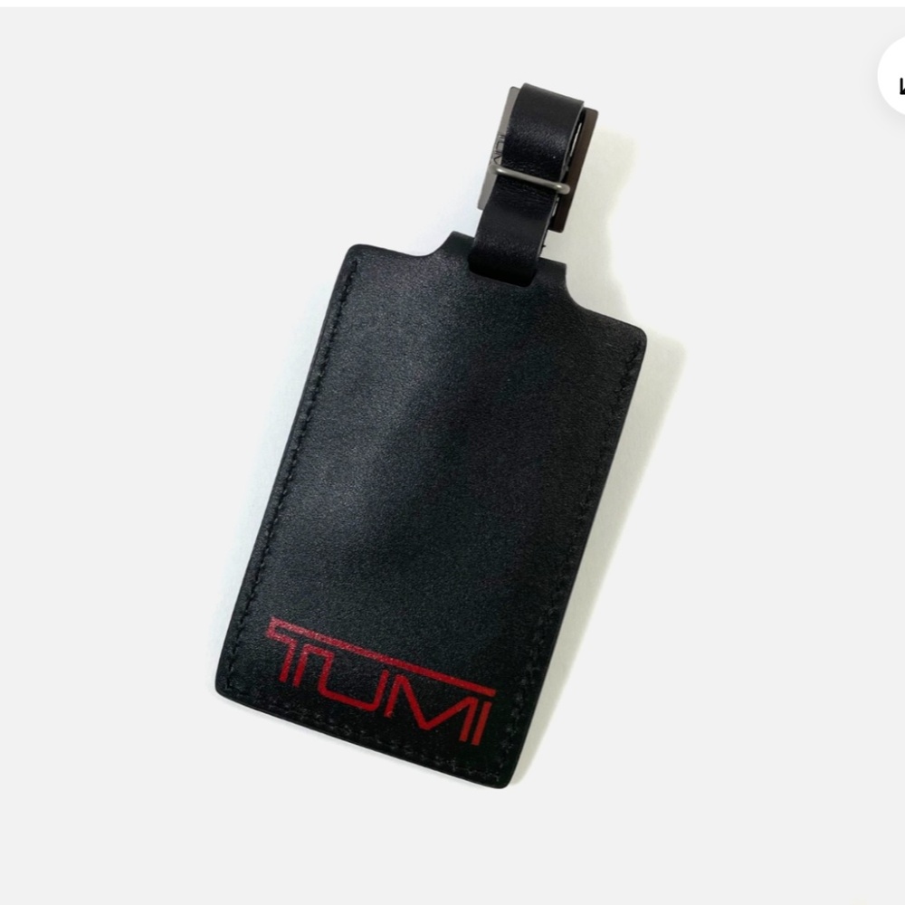 Tumi Luggage ID Hang Tag Briefcase Duffle Tag Travel Leather Black BRAND NEW - Picture 2 of 3